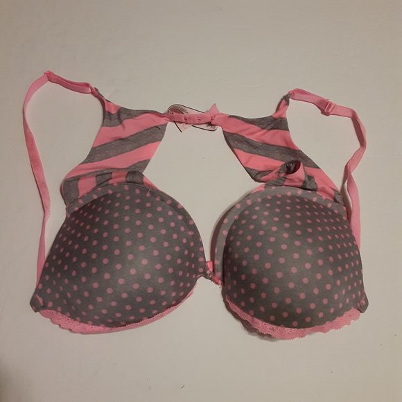 Victoria's Secret Women's Grey/Pink Push Up Bra Size 34C 343435-52R - Picture 1 of 6